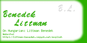 benedek littman business card